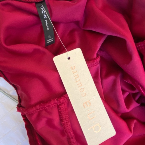 Red Velvet Ruffle Mini Dress - Picture 5 of 6